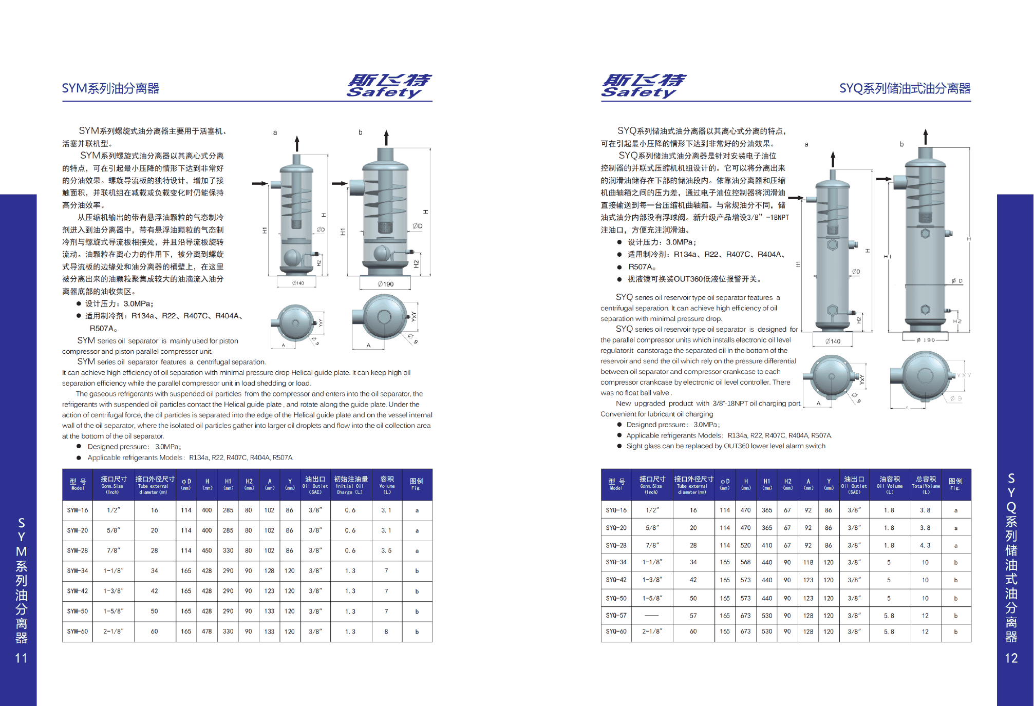 SYM Series Oil separator — Complete catalogue technical data