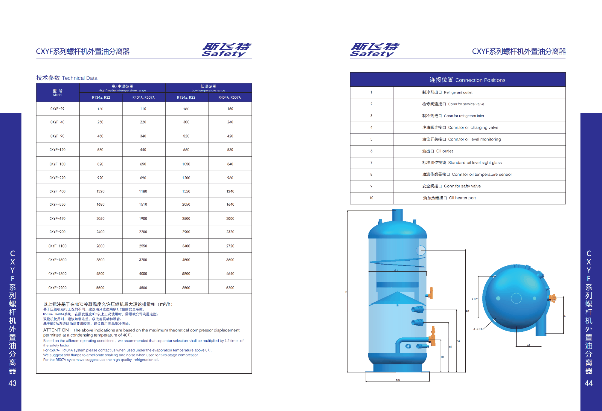 CXYF Series External oil separator for screw compressor — Complete catalogue technical data 2